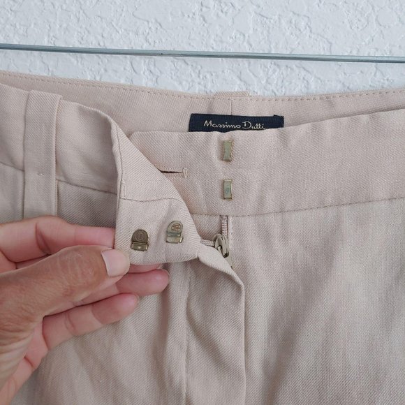 New Massimo Dutti Linen Cotton Blend Flat Pants 10 - Picture 3 of 10